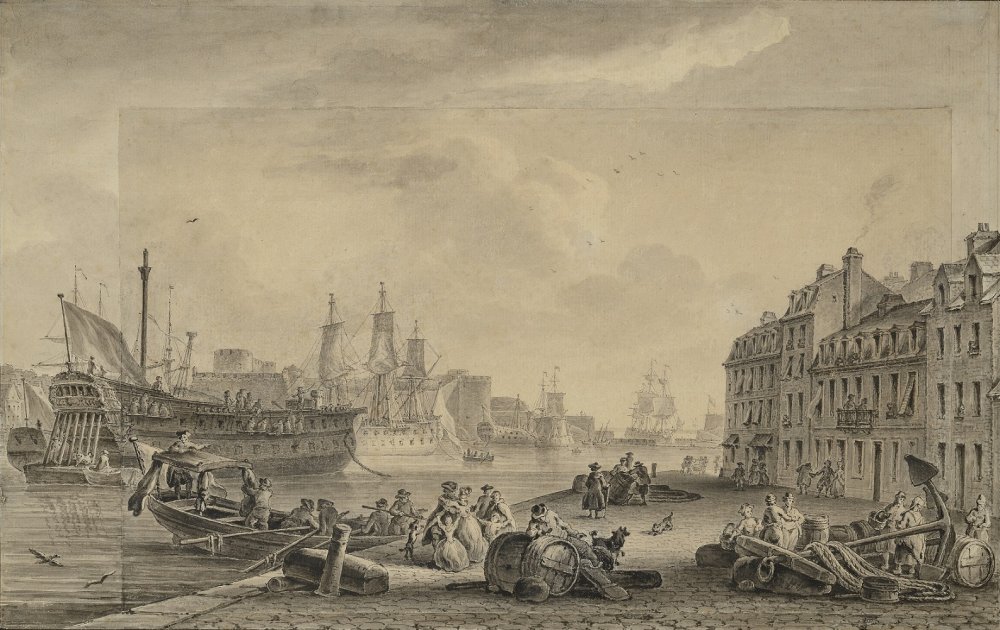 Vue du port de Brest, prise du côté de Recouvrance