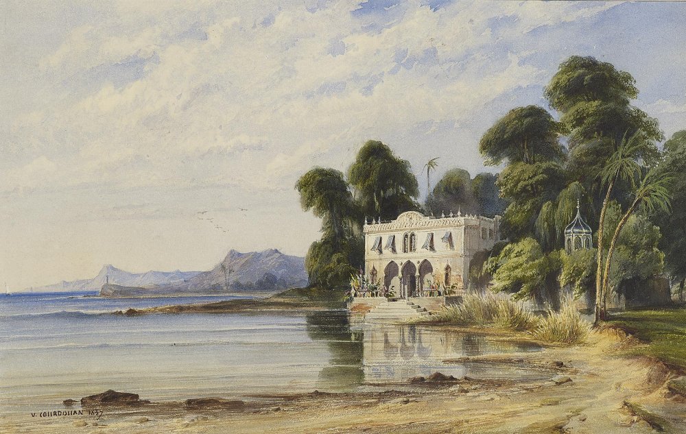 « Vue d’une villa mauresque sur la côte méditerranéenne »