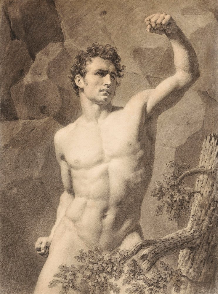 ACADEMY OF A MAN WITH HIS ARM RAISED