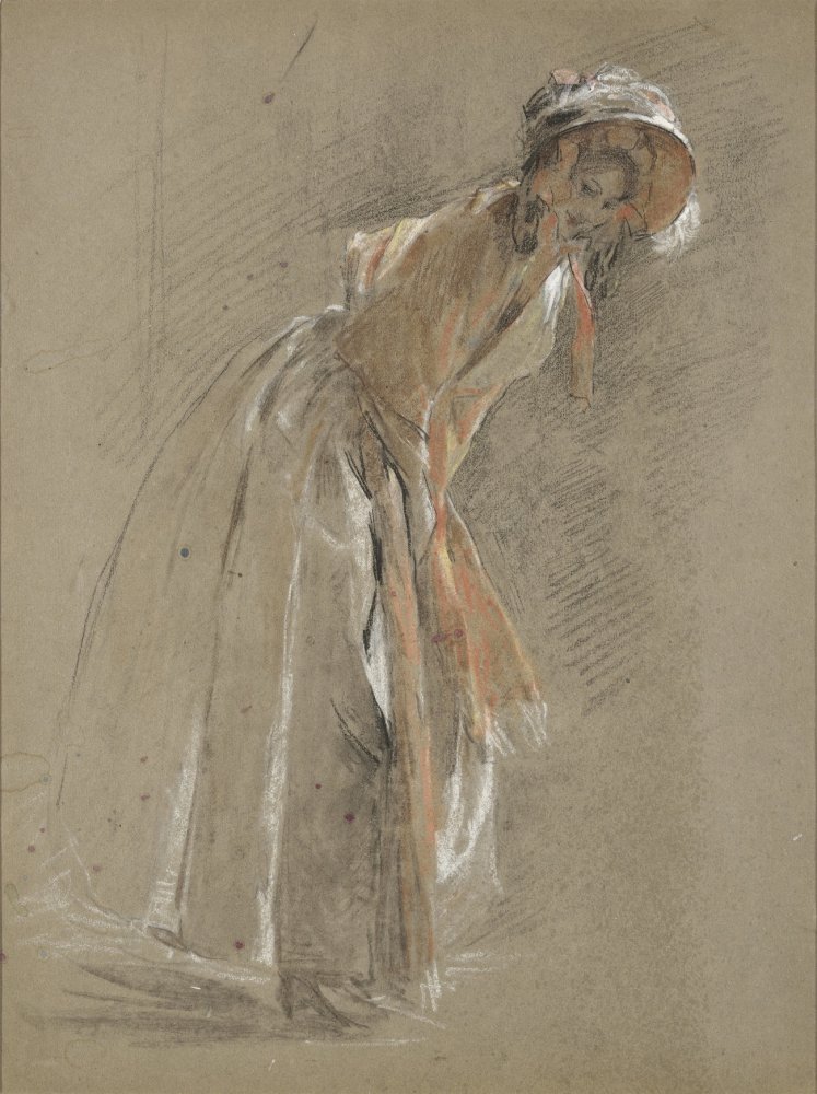 Elegant Young Lady with a Pink Shawl