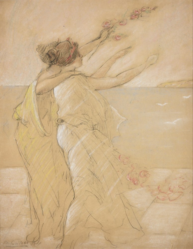 Women on the Shore on a Windy Day