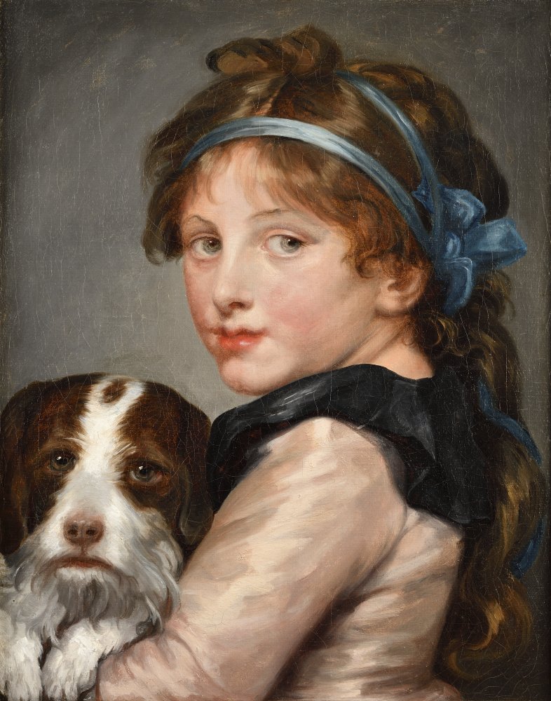 Young Girl with a Dog